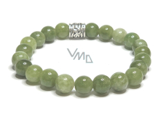 Tourmaline Verdelite green bracelet elastic natural stone, ball 8 mm / 16-17 cm, guardian of good mood