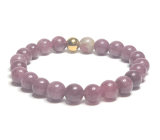 Tourmaline red bracelet elastic natural stone, ball 8 mm / 16-17 cm, guardian of good mood