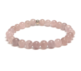 Tourmaline salmon bracelet elastic natural stone, ball 6 mm / 16 - 17 cm, guardian of good mood