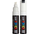 Posca Universal acrylic marker with wide, cut tip 8 mm White PC-8K