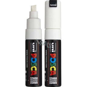 Posca Universal acrylic marker with wide, cut tip 8 mm White PC-8K