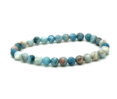 Larimar bracelet elastic natural stone, ball 6 mm / 16 - 17 cm, stone of mythical Atlantis