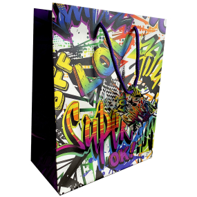 Nekupto Gift paper bag 23 x 18 x 10 cm Graffitti