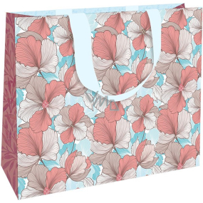 Nekupto Gift paper bag 30 x 23 x 12 cm Pink flowers