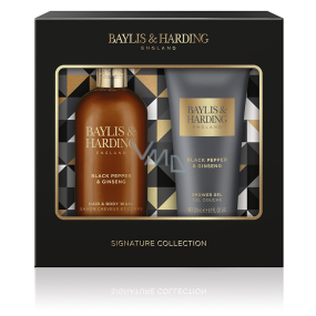Baylis & Harding Black pepper and ginseng hair wash and shampoo 300 ml + shower gel 200 ml, cosmetic set for men