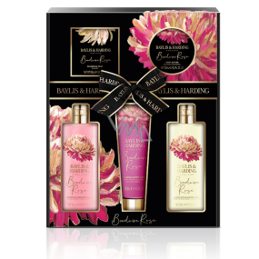 Baylis & Harding Mysterious Rose washing gel 300 ml + bath and shower cream 300 ml + hand and body lotion 130 ml + toilet soap 150 g + body butter 100 ml, cosmetic set for women