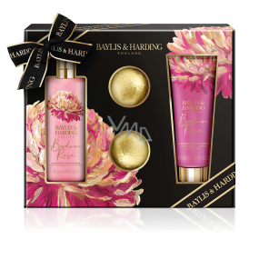 Baylis & Harding Mysterious Rose bath and shower cream 300 ml + hand and body lotion 200 ml + sparkling bath ball 2 x 75 g, cosmetic set for women