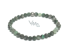 Emerald facet bracelet elastic natural stone, ball 5 mm / 16-17 cm, royal stone