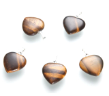 Tiger's Eye Heart Pendant natural stone, 2 cm 1 piece, stone of sun and earth, brings luck and wealth
