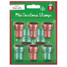 Christmas mini stamps with Christmas motifs 3,5 x 2,5 cm 8 pieces