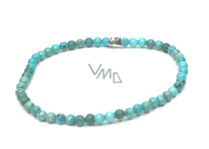 Turquoise bracelet elastic natural stone, ball 4 mm / 16 - 17 cm, bristle stone, talisman of travelers and animal lovers