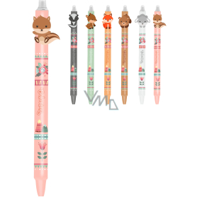 Colorino Rubberized pen Little Foxes pink, blue refill 0,5 mm