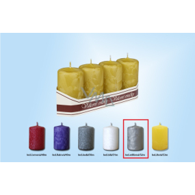 Lima Ice silver candle cylinder 40 x 70 mm 4 pieces