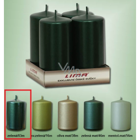 Lima Metal green candle cylinder 50 x 100 mm 4 pieces