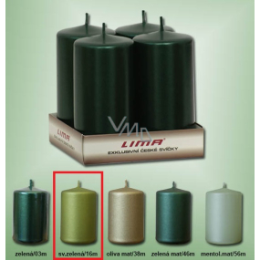Lima Metal light green candle cylinder 50 x 100 mm 4 pieces