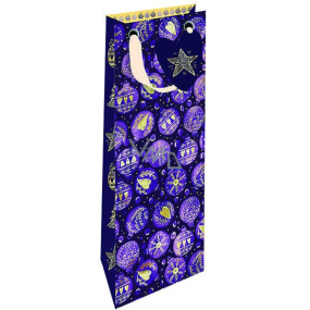 Nekupto Gift paper bag for bottle 33 x 10 x 9 cm Christmas flasks purple