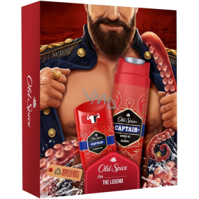 Old Spice Captain 2in1 shower gel and shampoo 250 ml + antiperspirant deodorant stick 50 ml, cosmetic set for men