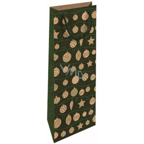Nekupto Gift bag for bottle 15 x 40 cm Christmas flasks green
