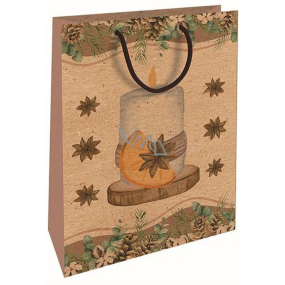 Nekupto Gift kraft bag 37 x 28 x 10 cm Christmas candle