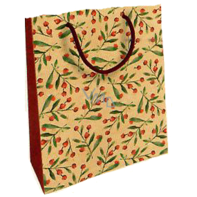 Nekupto Gift kraft bag 25 x 8 x 19 cm Christmas mistletoe