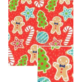 Nekupto Christmas gift wrapping paper 70 x 1000 cm Red gingerbread