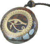 Orgonite amulet, Eye of Horn, energy generator, natural stone (7 chakras) + epoxy resin + rope 22 g