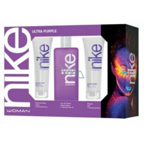 Nike Ultra Purple Woman eau de toilette 100 ml + body lotion 75 ml + shower gel 75 ml, gift set for women