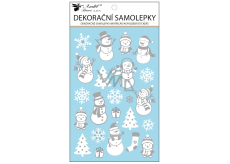 Christmas stickers with embossing Snowmen 14,5 x 25 cm