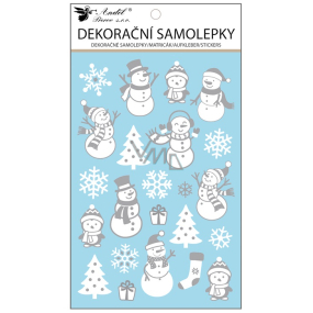 Christmas stickers with embossing Snowmen 14,5 x 25 cm
