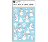 Christmas stickers with embossing Snowmen 14,5 x 25 cm