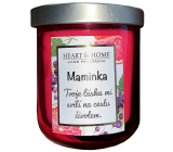 Heart & Home Fresh grapefruit and blackcurrant soy scented candle with inscription Mum 110 g