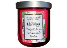 Heart & Home Fresh grapefruit and blackcurrant soy scented candle with inscription Mum 110 g
