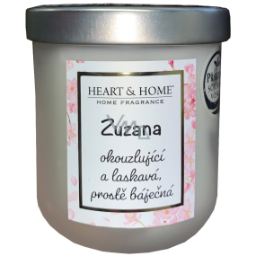 Heart & Home Fresh linen soy scented candle with the name Zuzana 110 g
