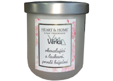 Heart & Home Fresh linen soy scented candle with Vera's name 110 g
