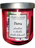Heart & Home Fresh grapefruit and blackcurrant soy scented candle with the name Petra 110 g