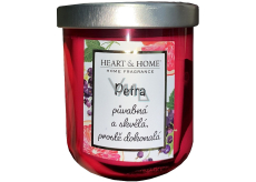 Heart & Home Fresh grapefruit and blackcurrant soy scented candle with the name Petra 110 g