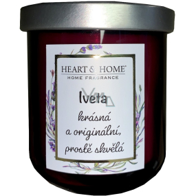 Heart & Home Sweet cherry soy scented candle with the name Iveta 110 g