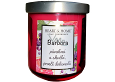 Heart & Home Fresh grapefruit and blackcurrant soy scented candle with the name Barbara 110 g