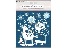 Christmas decorative stickers with glitter Santa and reindeer 18 x 23 cm