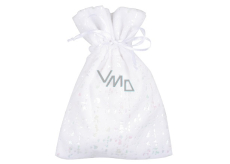 Fabric velour bag with gloss white 12 x 16 cm 1 piece