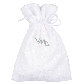 Fabric velour bag with gloss white 12 x 16 cm 1 piece
