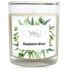Ryor Sandalwood soy scented candle small burns up to 18 hours 65 g