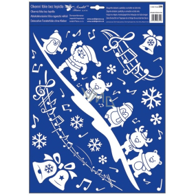 Window film without glue Santa with animals 30 x 42 cm