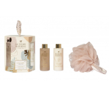 Grace Cole Vanilla shower gel 100 ml + body lotion 100 ml + bath sponge, cosmetic set for women