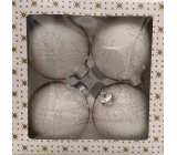 Glass flasks with glitter trees white 8 cm 4 pieces