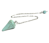 Tyrkenite pendulum 2,5 cm + 18 cm chain with bead, stone of young people, looking for a life goal