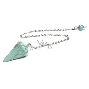 Tyrkenite pendulum 2,5 cm + 18 cm chain with bead, stone of young people, looking for a life goal