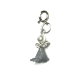 Angel dancing pendant with wings grey skirt 14 x 24 mm 1 piece