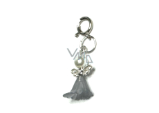 Angel dancing pendant with wings grey skirt 14 x 24 mm 1 piece