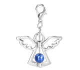 Guardian angel pendant with blue pearl 29 x 37 mm 1 piece